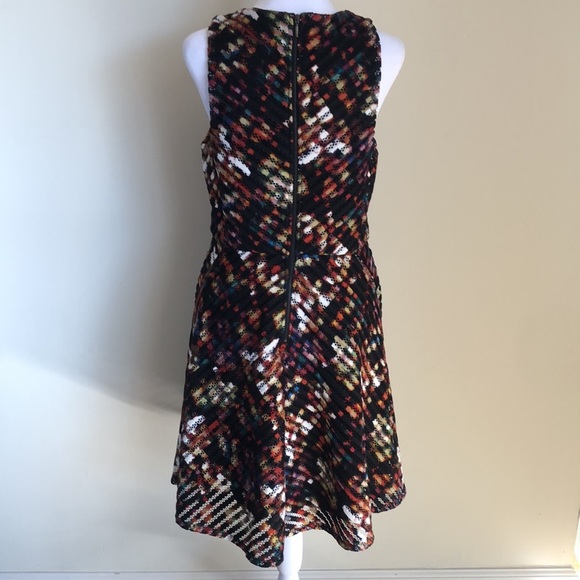 MOSSIMO Multi colored V neck sleeveless dress, gorgeous texture, US Size M - Picture 4 of 10